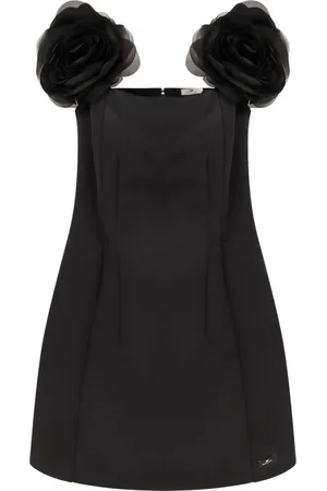 Elisabetta Franchi Sukienki, Kobieta, Czarny, M, Czarne Sukienki z Detalem Bustier