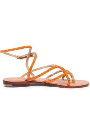 Maliparmi Buty, Kobieta, Pomarańczowy, 38 EU, Sandały z koralikami w stylu infradito