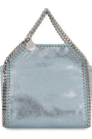 Stella McCartney Torebki, Kobieta, Niebieski, ONE SIZE, Len, Torba na ramię z futra jelenia z magnetycznym zapięciem