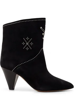 Isabel Marant Buty, Kobieta, Czarny, 38 EU, Zamsz, Czarne Zamszowe Buty na Obcasie