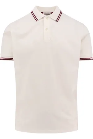 Moncler Koszulki, Mężczyzna, Biały, M, Polo Shirt z Kontrastującymi Profilami