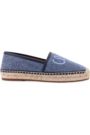 Chloé Buty, Kobieta, Niebieski, 36 EU, Niebieskie płaskie buty z detalami ze skóry