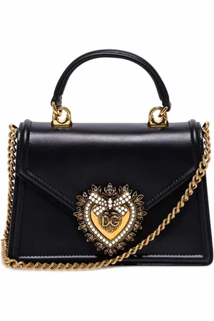Dolce & Gabbana Torebki, Kobieta, Czarny, ONE SIZE, Czarna Torba na Ramię z Zatrzaskiem