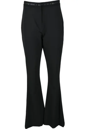 VERSACE Spodnie, Kobieta, Czarny, M, Eleganckie Spodnie Couture