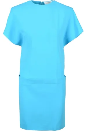 Sportmax Sukienki, Kobieta, Niebieski, 2XS, Sukienka Damska z Zapięciem na Suwak