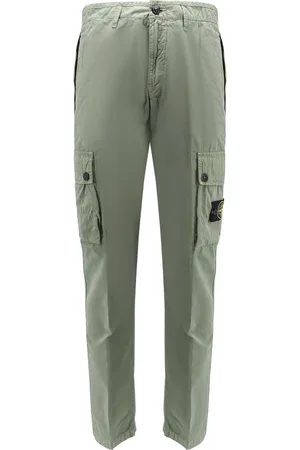 Stone Island Spodnie, Mężczyzna, Zielony, W32, Zielone Spodnie z Organicznej Bawełny
