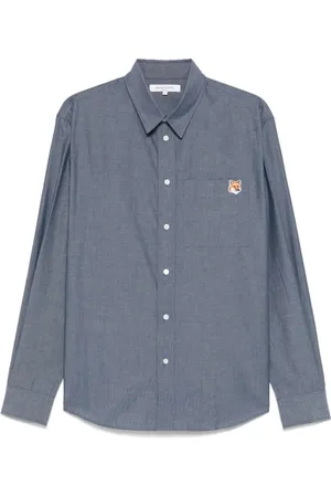 Maison Kitsuné Koszule, Mężczyzna, Niebieski, S, Niebieskie Koszule dla Mężczyzn
