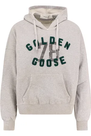 Golden Goose Bluzy, Mężczyzna, Szary, M, Bluza z kapturem z haftowanym logo szary