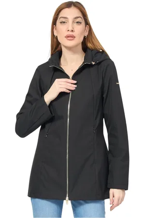 YES ZEE BY ESSENZA Kurtki, Kobieta, Czarny, XL, Czarna kurtka z kapturem wiosenna