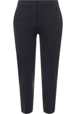 Max Mara Spodnie, Kobieta, Czarny, XL, Czarne Spodnie Proste Nogi