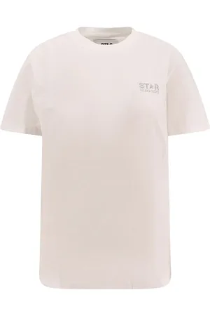 Golden Goose Koszulki, Kobieta, Biały, M, Białe T-shirty i Pola z ściągaczem na szyję