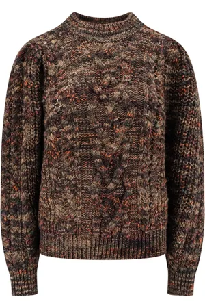Isabel Marant Swetry, Kobieta, brązowy, S, Brązowy Sweter Z żebrowanym Kołnierzem Długi Rękaw