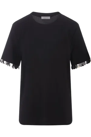 Paco rabanne Koszulki, Kobieta, Czarny, M, Cekiny, Czarna T-shirt z cekinami
