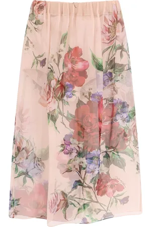 Dolce & Gabbana Spódnice, Kobieta, Różowy, M, Różowa Jedwabna Spódnica Elastyczny Pas