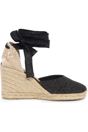 Castaner Buty, Kobieta, Czarny, 40 EU, Czarne i Złote Espadryle na Koturnie
