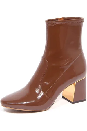 Tory Burch Buty, Kobieta, brązowy, 36 EU, Elastyczne lakierowane botki z bocznym zamkiem