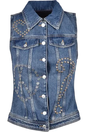 Moschino Kurtki, Kobieta, Niebieski, M, Gilet