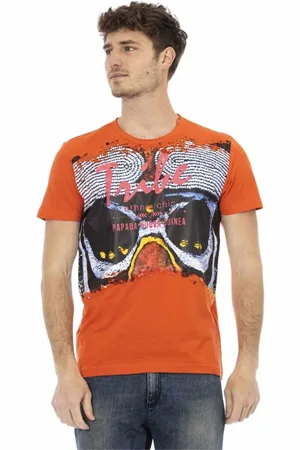 Trussardi Koszulki, Mężczyzna, Pomarańczowy, L, T-shirt z Logo z Wzorem Bawełniany