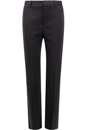 Saint Laurent Spodnie, Mężczyzna, Czarny, M, Czarne Wełniane Spodnie z Zamkiem