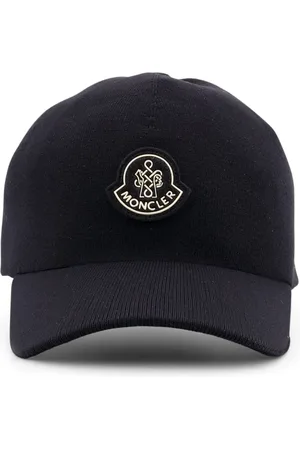 Moncler Akcesoria, Kobieta, Czarny, ONE SIZE, Czarna Czapka z Logo
