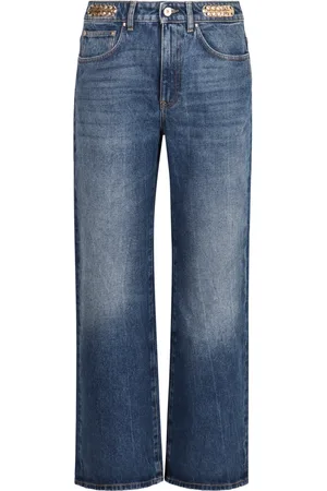 Paco rabanne Jeansy, Kobieta, Niebieski, W28, Metallic Detail High-Rise Boyfriend Jeansy