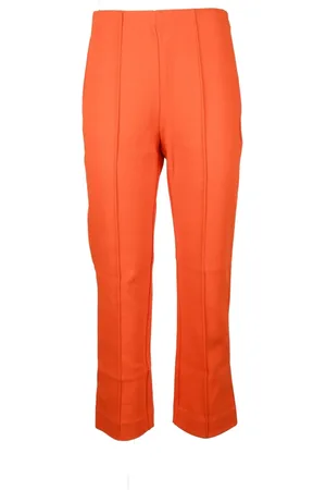 Sportmax Spodnie, Kobieta, Pomarańczowy, M, Spodnie Slim Fit z mieszanki bawełny