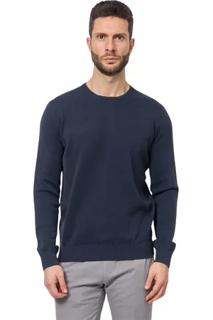 ECOALF Bluzy, Mężczyzna, Niebieski, L, Niebieski Sweter z Organicznej Bawełny Regular Fit
