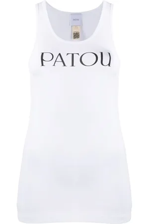 Patou Koszulki, Kobieta, Biały, M, Logo Print Top bez rękawów
