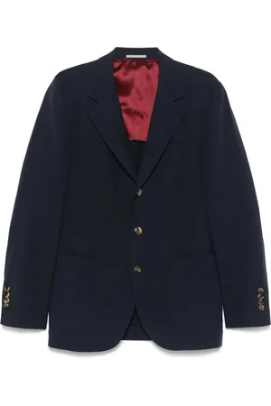 Brunello Cucinelli Kurtki, Mężczyzna, Niebieski, 4XL, Granatowa Kurtka z Guzikami