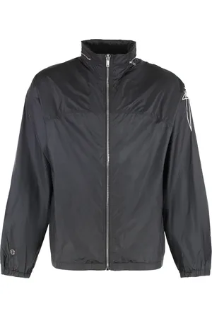 Rick Owens Kurtki, Mężczyzna, Czarny, XL, Kurtka przeciwdeszczowa Champion z kontrastowym logo