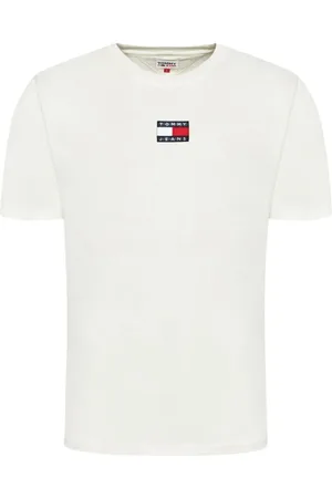 Tommy Hilfiger Koszulki, Mężczyzna, Biały, M, Bawełniana T-shirt w Regular Fit z Minimalistycznym Nadrukiem