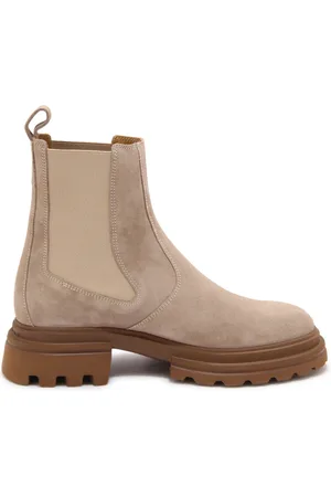 Hogan Buty, Kobieta, Beżowy, 40 EU, Zamsz, Zamszowe Chelsea Buty Szeroki Model