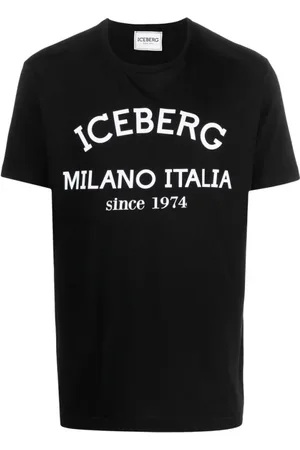 Iceberg Koszulki, Mężczyzna, Czarny, L, Bawełna, T-shirt z nadrukiem logo i okrągłym dekoltem