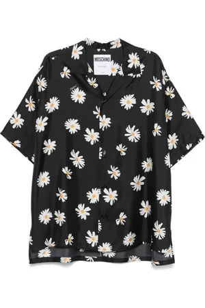 Moschino Koszule, Mężczyzna, Czarny, M, Czarna Koszula z Krótkimi Rękawami