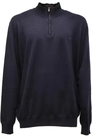 HARMONT&BLAINE Swetry, Mężczyzna, Niebieski, 6XL, 5018Ap sweter z wełny z zamkiem e