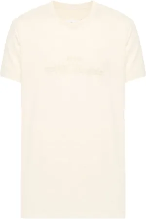 Maison Margiela Koszulki, Mężczyzna, Żółty, L, Bawełna, Żółta koszulka z dżerseju bawełnianego z haftowanym logo