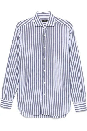 BARBA Koszule, Mężczyzna, Wielobarwność, 3XL, Indigo Blue Button-Up Koszula