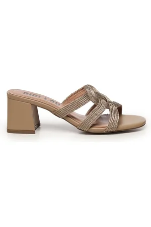 Bibi Lou Buty, Kobieta, brązowy, 40 EU, Brązowe sandały z tkaniny i obcasami