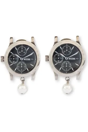 Moschino Akcesoria, Kobieta, Szary, ONE SIZE, Sztuczna Perła Zapięcie Omega Kolczyki