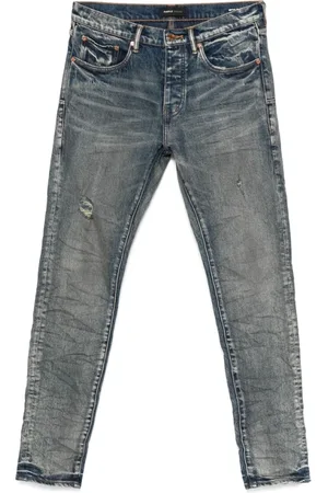 Purple Brand Jeansy, Mężczyzna, Niebieski, W36, Indigo Klasyczne Jeansyy z Efektem Whiskering
