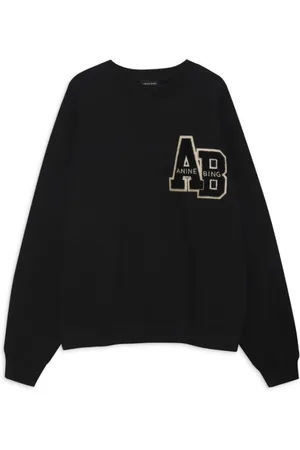 ANINE BING Bluzy, Kobieta, Czarny, M, Czarna Bluza Letterman