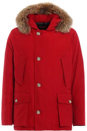 Woolrich Kurtki, Mężczyzna, Czerwony, S, Nylon, Czerwona Parka Zimowa dla Mężczyzn