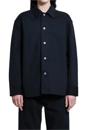 Jil Sander Kurtki, Mężczyzna, Czarny, L, Denim, Czarna Koszula z Klasycznym Kołnierzem z Denimu