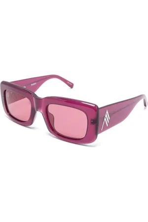 The Attico Akcesoria, Kobieta, Czerwony, ONE SIZE, Okulary z zakrzywionymi zausznikami
