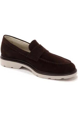 Hogan Buty, Mężczyzna, brązowy, 42 EU, Zamsz, Szare Zamszowe Buty Loafer z Pianką Pamięci