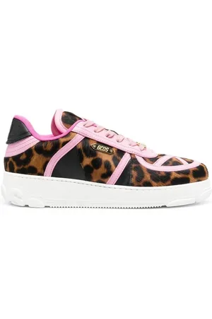 GCDS Buty, Kobieta, brązowy, 37 EU, Trampki z Wzorem Leoparda