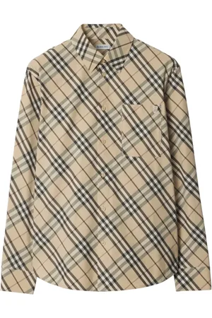Burberry Koszule, Mężczyzna, Beżowy, XL, Klasyczna Koszula w Wzór Vintage Check