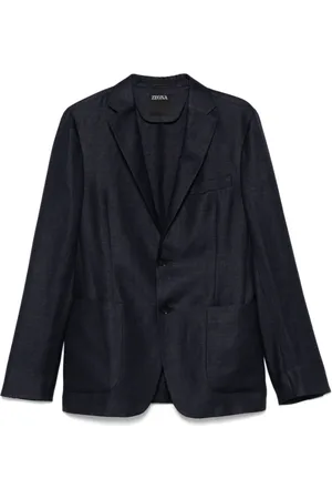 Ermenegildo Zegna Kurtki, Mężczyzna, Czarny, 3XL, Granatowa Kurtka z Guzikami