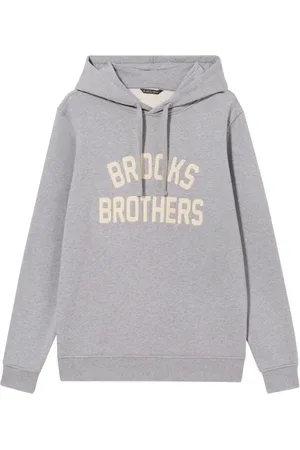 Brooks Brothers Bluzy, Mężczyzna, Szary, S, Bawełna, Terry Bluza z Haftem Logo