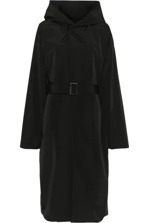 Rick Owens Płaszcze, Mężczyzna, Czarny, L, Czarny Płaszcz z Zapięciem na Napy